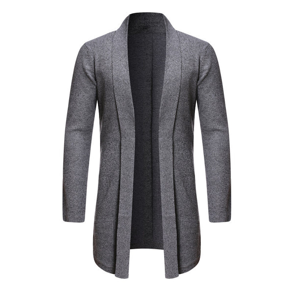 Fall Mid-length Trench Coat Knitted Cardigan Sweater