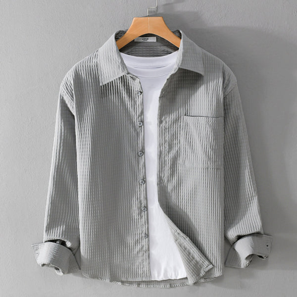 Men's Long-sleeved Trendy Casual Loose Fashion Youth Simplicity All-matching Shirt